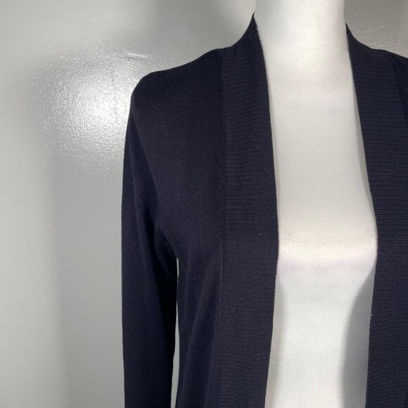 Premise Studio Black Shawl Neck Open Front Soft Knit Long Sleeve Cardigan S - Picture 4 of 13